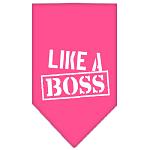 Like a Boss Screen Print Bandana Bright Pink Large