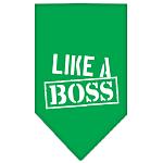 Like a Boss Screen Print Bandana Emerald Green Large