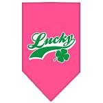 Lucky Swoosh Screen Print Bandana Bright Pink Large