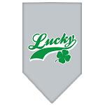 Lucky Swoosh Screen Print Bandana Grey Large