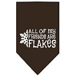 All my Friends are Flakes Screen Print Bandana Cocoa Large