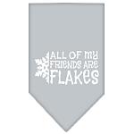 All my friends are Flakes Screen Print Bandana Grey Large