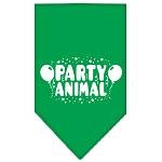 Party Animal Screen Print Bandana Emerald Green Large