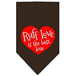 Ruff Love Screen Print Bandana Cocoa Large