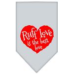 Ruff Love Screen Print Bandana Grey Large