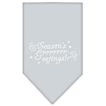 Seasons Greetings Screen Print Bandana Grey Large