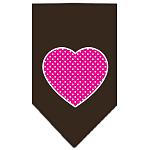 Pink Swiss Dot Heart Screen Print Bandana Cocoa Large