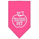 Teachers Pet Screen Print Bandana Bright Pink Large