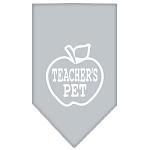 Teachers Pet Screen Print Bandana Grey Large
