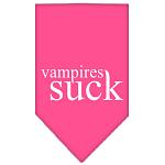 Vampires Suck Screen Print Bandana Bright Pink Large