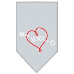 XOXO Screen Print Bandana Grey Large