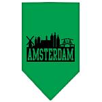 Amsterdam Skyline Screen Print Bandana Emerald Green Large