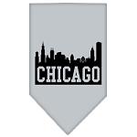 Chicago Skyline Screen Print Bandana Grey Large