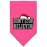 Don't Stop Believin Screen Print Bandana Bright Pink Large