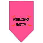 Feeling Batty Screen Print Bandana Bright Pink Large