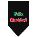 Feliz Navidad Screen Print Bandana Black Large