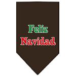 Feliz Navidad Screen Print Bandana Cocoa Large