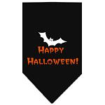 Happy Halloween Screen Print Bandana Black Large