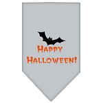 Happy Halloween Screen Print Bandana Grey Large