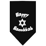 Happy Hanukkah Screen Print Bandana Black Large