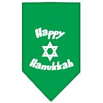 Happy Hanukkah Screen Print Bandana Emerald Green Large