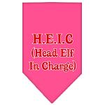 Head elf In Charge Screen Print Bandana Bright Pink Large