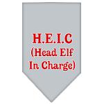 Head elf In Charge Screen Print Bandana Grey Large