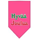 Hyvaa Joulua Screen Print Bandana Bright Pink Large