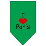 I Heart Paris Screen Print Bandana Emerald Green Large