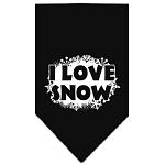 I Love Snow Screen Print Bandana Black Large