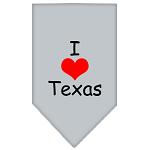 I Heart Texas Screen Print Bandana Grey Large