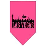 Las Vegas Skyline Screen Print Bandana Bright Pink Large