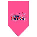 Little Firecracker Screen Print Bandana Bright Pink Large