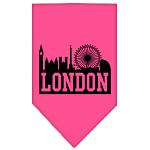 London Skyline Screen Print Bandana Bright Pink Large