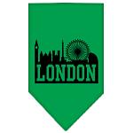 London Skyline Screen Print Bandana Emerald Green Large