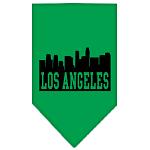 Los Angeles Skyline Screen Print Bandana Emerald Green Large