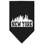 New York Skyline Screen Print Bandana Black Large