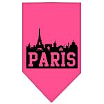 Paris Skyline Screen Print Bandana Bright Pink Large