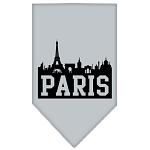 Paris Skyline Screen Print Bandana Grey Large