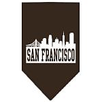San Francisco Skyline Screen Print Bandana Cocoa Large