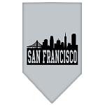 San Francisco Skyline Screen Print Bandana Grey Large