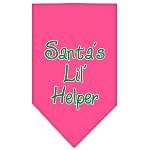 Santa Lil Helper Screen Print Bandana Bright Pink Large