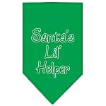 Santa Lil Helper Screen Print Bandana Emerald Green Large