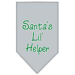 Santa Lil Helper Screen Print Bandana Grey Large