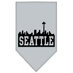 Seattle Skyline Screen Print Bandana Grey Large