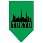 Tokyo Skyline Screen Print Bandana Emerald Green Large