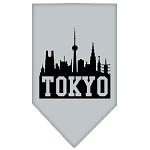 Tokyo Skyline Screen Print Bandana Grey Large