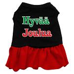 Hyvaa Joulua Screen Print Dress Black with Red Lg