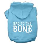 Bad to the Bone Dog Pet Hoodies Baby Blue Size Lg