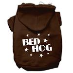 Bed Hog Screen Printed Pet Hoodies Brown Size L